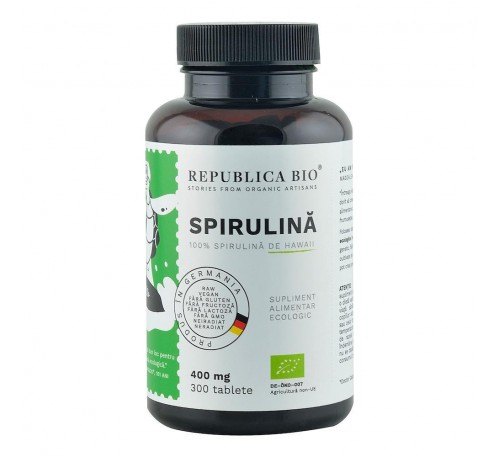 Spirulina Ecologica de Hawaii (400 mg) Republica BIO, 300 tablete (120 g)