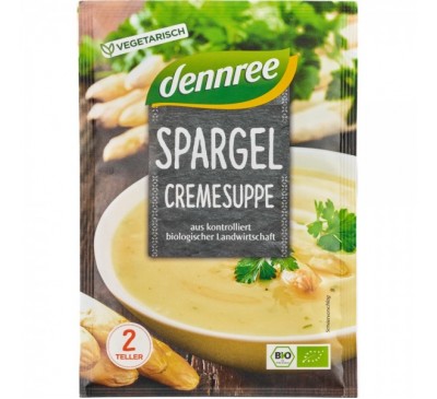 Supa crema de sparanghel, la plic bio Dennree, 45g